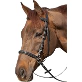 Equinavia Saga Leather Horse English Bridle, Stainless Steel Hardware Reins | English Bridles for Horses, Reins Included, Cross Under Bitless Bridles for Horses, Gentle Effective Control for Riding, Barn