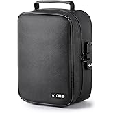 OZCHIN Smell Proof Bag with Combination Lock Tobacco Pipe Pouch Bag File Organizer Case Container Medicine Lock Box Odorless Storage Bag Great Gift for Friend (Black, L)