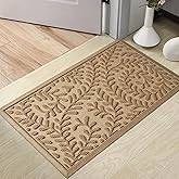 HIYARD Front Door Mat, Absorbent Dirt Trapping Welcome Door Mat Indoor Outdoor, Non Slip Entry Mat, Indoor Outdoor Door Mats, Fade Resistant, Low Profile Doormat for Entryway, 36×24, Beige
