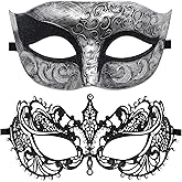 Coddsmz Couple Mask Half Venetian Masquerade Ball Mask Mardi Gras Mask Christmas Cosplay Costume Halloween Party Mask 2 Pack