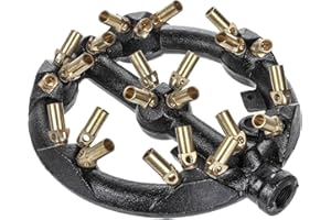 DuraSteel Propane Gas Jet Burner For Chinese Wok Range, Grilling, Stir Fry - Cast Iron Body Round Nozzle Jet Burner with 23 Brass Tips - Up 100,000 BTU