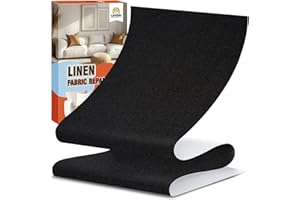 LIHBIH Linen Fabric Repair Tape 4.7x63 Inch, Self Adhesive Couch Patch Repair Fabric Tape for Furniture, Linen Patch Kit for Couch, Carpet, Upholstery, Chair, Sofa, Cushion, Bag (Black)