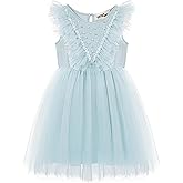 TUTULAND Tutu Dress for Girls - Toddler Tulle Dress Flutter Sleeves Flower Girl Dress for Wedding Birthday Photo Prop