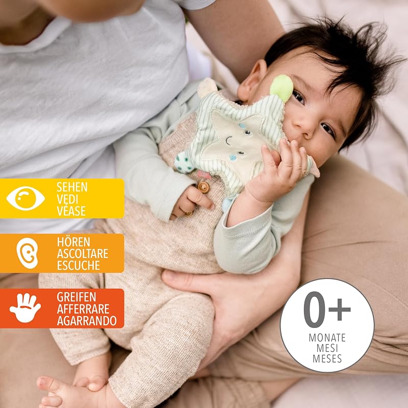 Crepitar de estrela-do-mar - Brinquedo sonoro para agarrar, ouvir e produzir sons - estimula os sentidos e as capacidades motoras do bebé - o companheiro para bebés e crianças pequenas desde o nascimento — foto 2 de 5