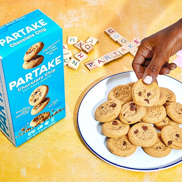 GLUTEN FREE PARTAKE SOFT BAKED CHOCOLATE CHIP COOKIES – VEGAN – FREE FROM THE TOP 9 ALLERGENS INCLUDING DAIRY, WHEAT, SOY, EGGS, & PEANUTS – NON GMO – SAFE SCHOOL & OFFICE SNACK (1 PACK, 5.5OZ BOX)