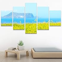 SIGNWIN 5 Panel Canvas Wall Art Modern Art Farmhouse/Country Lake Multicolor Nature Photography Relax/Calm for Home Decorations Ready to Hang - 60