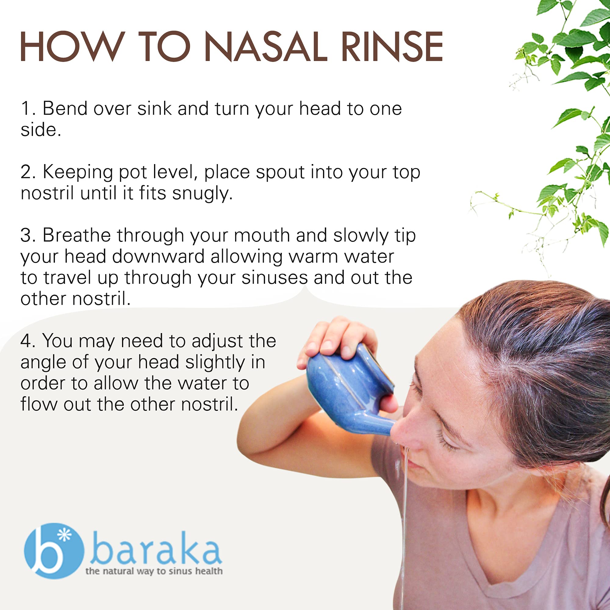 Baraka Neti Pot Sinus Rinse, Neti Pot Mineral Salt, Sinus Rinse Saline Solution, Nasal Salt for Sinus Wash, Sinus Rinse Sea Salt, Nasal Salt for Sinus, Mineral Sea Salt Rinse - (8 oz - 3 Pack)