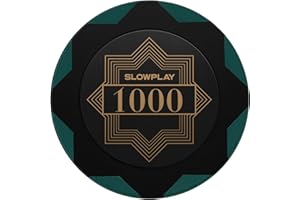 SLOWPLAY Nash Clay Poker Chips, 14 Grams Heavyweight Clay Composite, 40mm Large Chips in Bulk, Pack of 50 with Denomination o