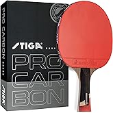 STIGA Pro Carbon + Raptor Performance-Level Table Tennis Rackets with Carbon Technology for Tournament Play - 7-ply Blade with Flared Handles - 2mm Sponge for Enhanced Control and Speed