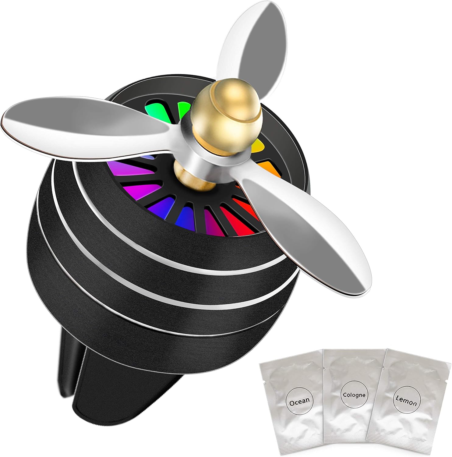 Car Air Freshener Vent Clip,3 Mode Atmosphere Light, Bundle