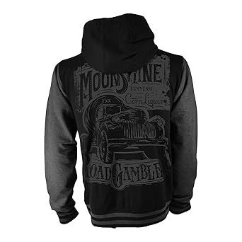 ROAD RODEO Kapuzenpullover, Hoodie, Baseball, College Jacke, Rock'n'Roll, Hot Rod, V8, Moonshine