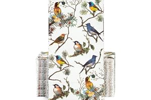 JORFIN 100PCS Guest Towels Disposable 3 Ply Paper Hand Napkins for Bathroom Spring Bird Napkins Everyday Decorative for Dinner Wedding Tea Party Table Anniversary Bridal Powder Room