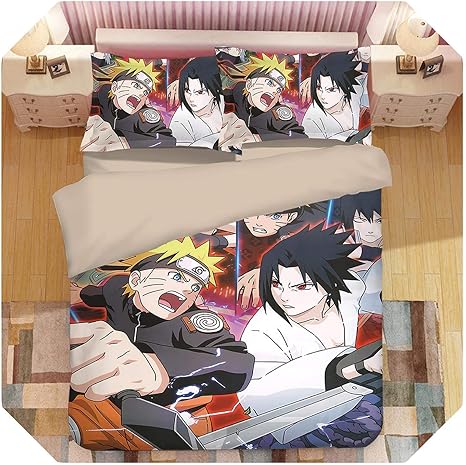 Amazon ナルトスリーピースナルトキルト大学生寮シングル漫画アニメシートフォーピース ナルト10 Au Queen 210x210 枕カバー ピローケース オンライン通販
