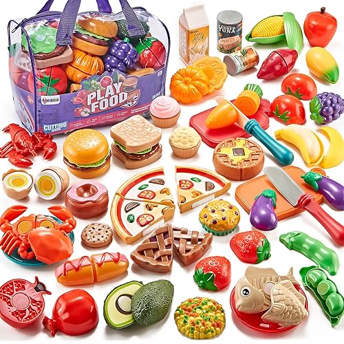 Toy Set Pretend Dishes Pretend Play Food For Kids Kitchen 78Pc