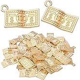 BronaGrand 60pcs Money Charms Pendant Alloy 100 Dollars Bill Charms for DIY Bracelets & Necklace Jewelry Making Craft Supplies