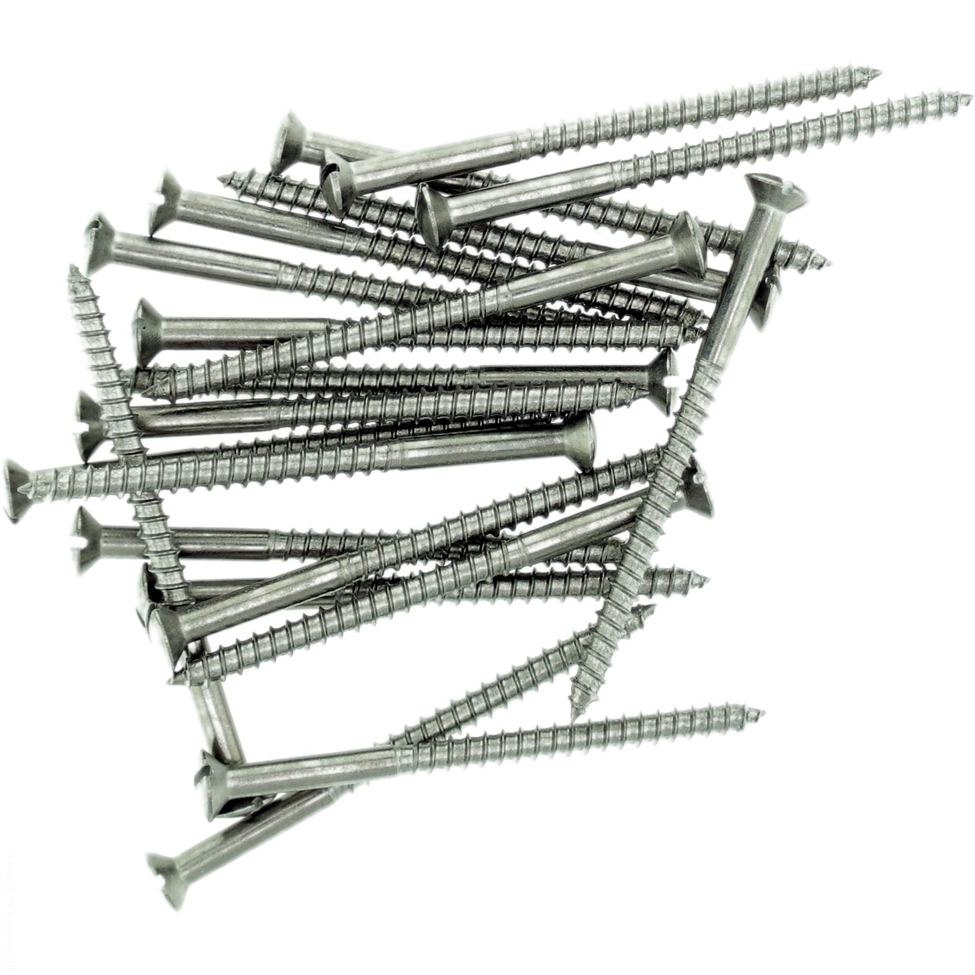 No.14 x 1.38 (6.0mm x 35mm) Slot Raised Countersunk Wood Screw - Stainless Steel (A2) (Pack of 20)