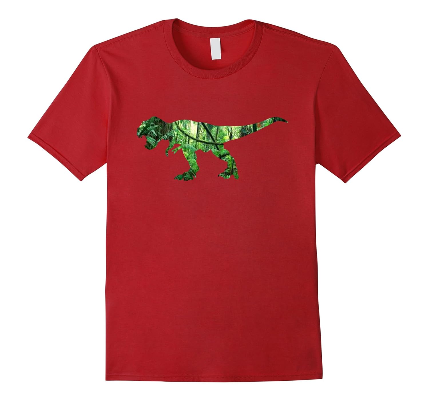 Dinosaur T Rex Cut Out Prehistoric Forest T Shirt-Rose