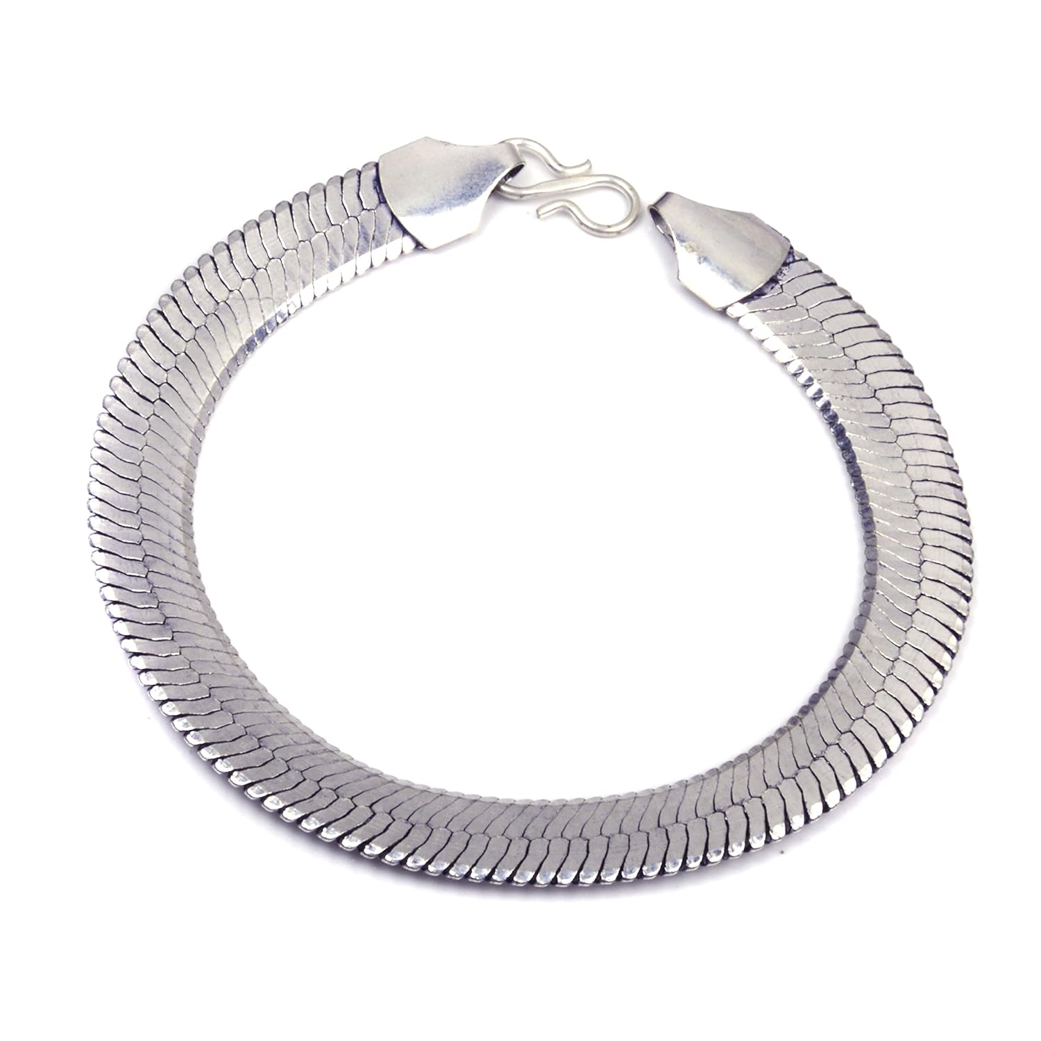 Buy Nimbark Silver Plated Flat Snake Chain Bracelet Smooth Snake Chain 