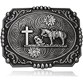 LYTOPTOP Religion Celtic Cross Belt Buckles Western Texas Cowboy Horse Horseman Design Buckles for Halloween Thanksgiving Day Christmas Gifts for Mens Women
