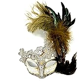 Storm Buy] Women Lady Girls Costume Venetian mask Feather Masquerade Mask Halloween Mardi Gras Cosplay Party Masque For Adult