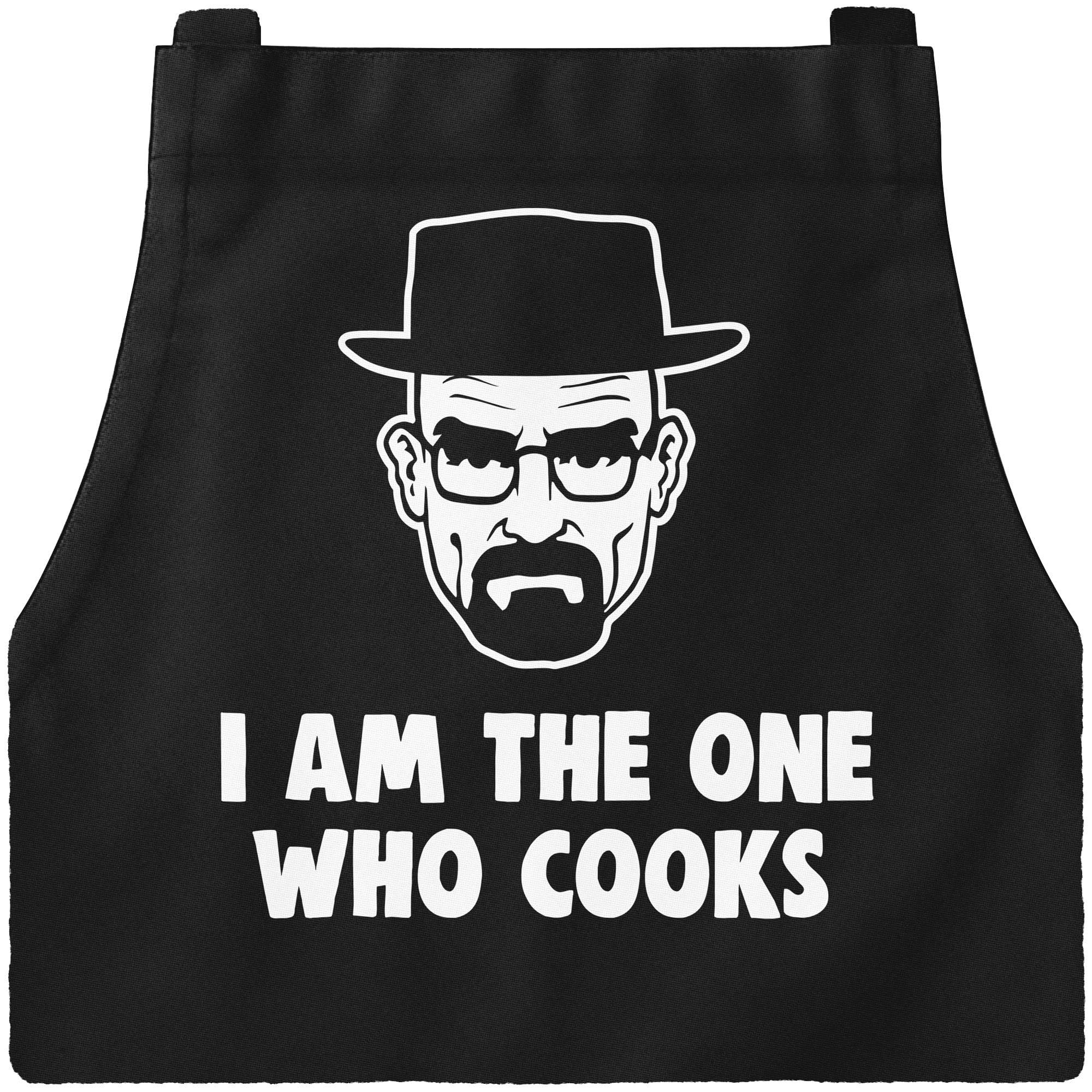 MoonWorks® Barbecue Apron for Men with Saying I am The One Who Cooks Cotton Apron Kitchen Apron Black One Size