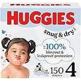 Huggies Size 4 Diapers, Snug & Dry Baby Diapers, Size 4 (22-37 lbs), 150 Count, Packaging May Vary