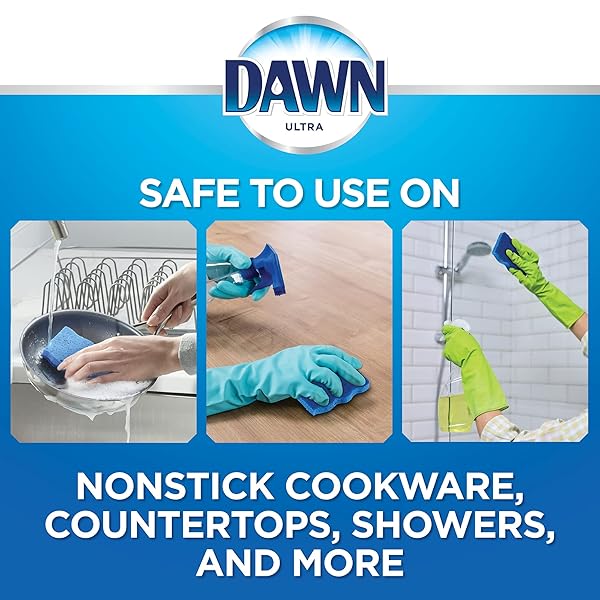DAWN NON-SCRATCH KITCHEN DISH SPONGES, BLUE (PACK OF 6)