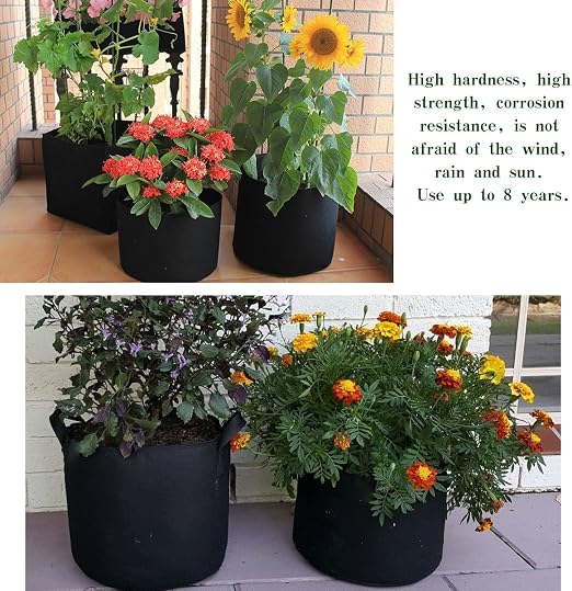 Ndier 5pcs Bolsa de cultivo de plantas - Tiestos de tela con ...