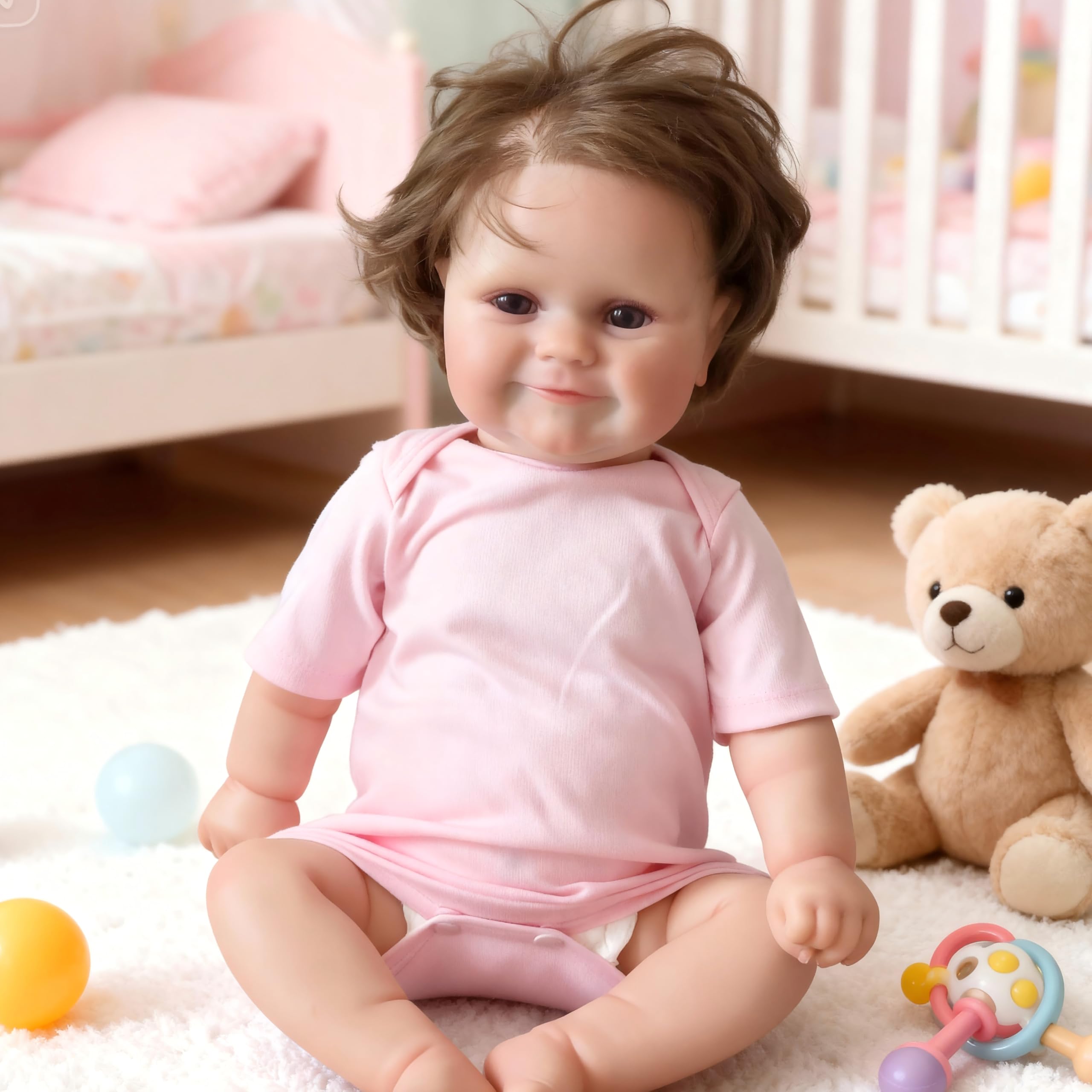 JUYOUYI Reborn Baby Dolls, 18 Inch Lifelike Reborn Girl Doll Vinyl Full Body, Realistic Newborn Baby Doll Gift for Kids Age 3+ (Maddie.P) — image 1