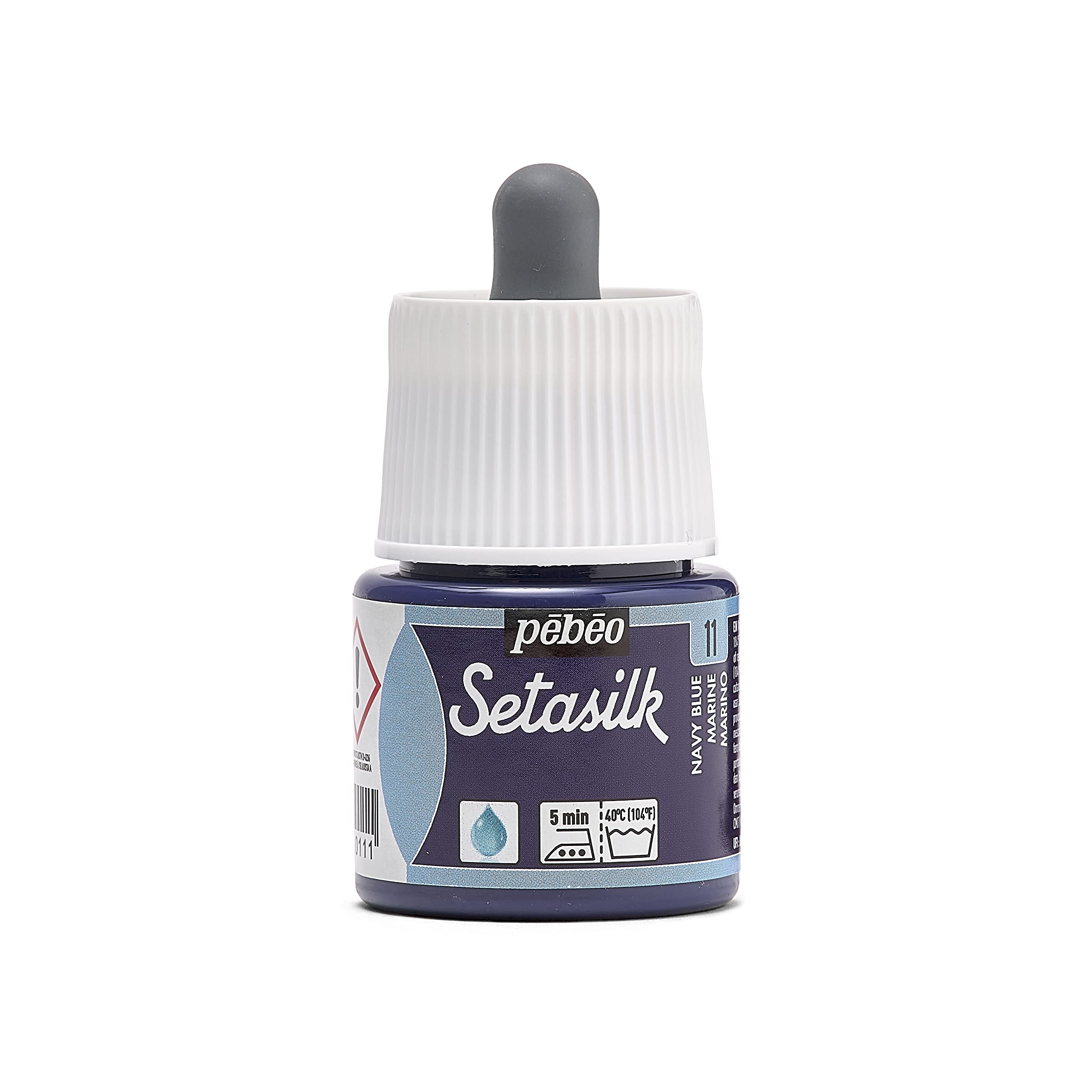 PEBEO Setasilk Navy Blue 45 ml Bottle - Silk paint - 45 ml Pipette cap bottle - Navy Blue
