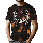 Halloween Shirts for Men Funny Halloween Pumpkin Shirt Dancing Skeleton Tee | Halloween Tshirts for Men Skeleton Shirts Spooky Skull Graphic Shirts Funny Ghost Shirt Mens Fall Tie Dye Clothes