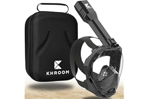 Khroom Full Face Snorkel Mask for Adults | New Valve Tech for Easy Breathing | 3X Larger Air Intake | Leak-Proof & Anti-Fog | Premium Snorkel Gear | Scuba Mask with Action Cam Mount