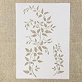 TIAMECH A4 Reusable Leaves Stencil for Painting - Tree Branch & Ivy Vine Layering Template, DIY Wall Art, Wood Furniture, Scrapbook & Crafts (8.3x11.7inch)
