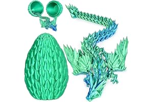 3D Printed Dragon Eggs with Articulated Fly Dragon Inside, Collectible Figurines Fidget Toy for Adults Kids Birthday Easter C