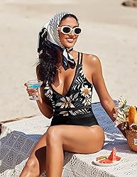 AI'MAGE Women One Piece Swimsuit Sexy V Neck