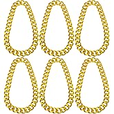 Tobeelec 6 Pcs Halloween Costume Rapper Chain, Hip Hop Chain Bulk Fake Necklace for Cosplay Men Women 80s 90s Punk, 30.7 Inch