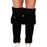 Women's Fleece Lined Jeans Thermal Flannel Lined Jeans Winter Warm Thicken Skinny Stretch Denim Pants