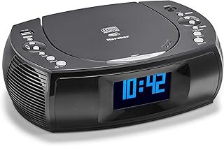 Karcher UR 1309D Radiowecker mit MP3 / CD Player und DAB+ / UKW Radio (je 20 Senderspeicher) – Wecker mit Dual-Alarm, USB-Charger & Batterie Backup Funktion