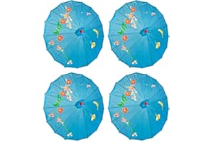 TJ Global PACK OF 4 Japanese Chinese Kids Size 22" Umbrella Parasol For Wedding Parties, Photography, Costumes, Cosplay, Decoration And Other Events - 4 Umbrellas