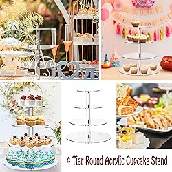 Actororp 2 Sets of 4 Tier Cupcake Stand Acrylic