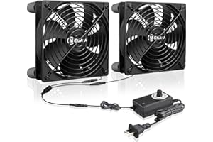 MEGATTA Cooling Fan with AC Plug, Small 12V Cooling Fan110V 120V 220V 240V Fan Enhanced Cooling Solution for Receiver,Raspberry, PlayStation, Fiber Modem,Cabinet (120-38mm-2pcs)