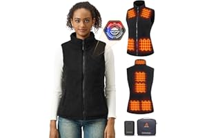 GOTOBI Fuzzy Fleece Heated Vest for Women with 7.4V 16000mAh Battery, Ergonomics Heating System, 9 Zones Women's Heated Vest