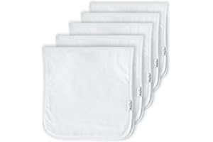KiddyStar 5-Pack Organic Cotton Burp Cloths – Large, Ultra-Soft 3-Layer Towels for Burping, Shoulder & Hand Use, Highly Absorbent