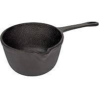 Jim Beam Pre-Seasoned Heavy Duty Construction Cast Iron Basting Pot for Grilling and Oven, Large, Black