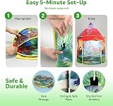 W&O Dinosaur Discovery Kids Tent with Roar Button LED Lights Toy Dinosaurs view 5