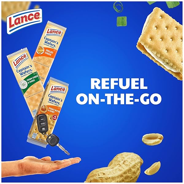 LANCE SANDWICH CRACKERS, CAPTAIN’S WAFERS, VARIETY PACK, 10 INDIVIDUAL PACKS, 6 SANDWICHES EACH