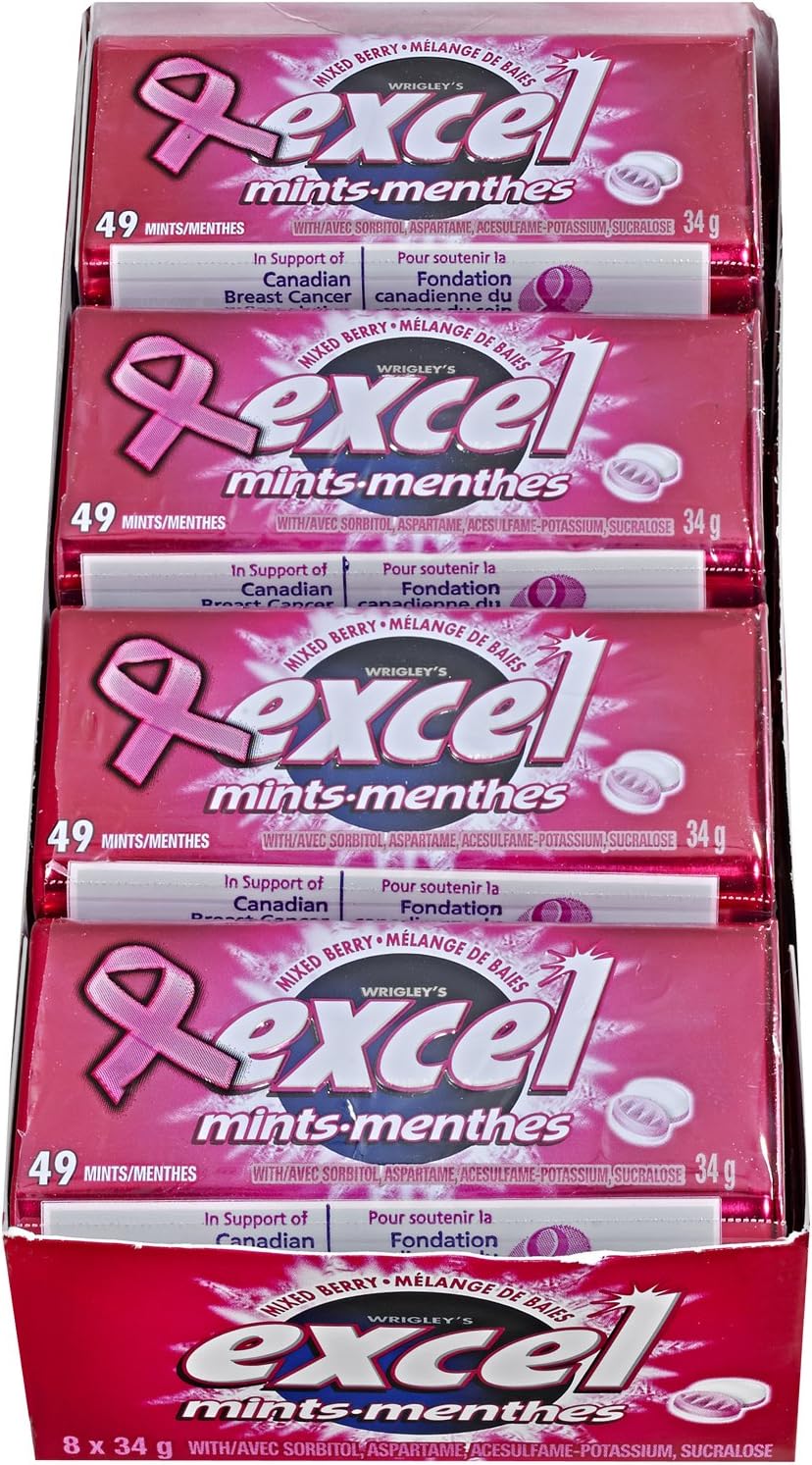 Excel Mints Mixed Berry, 34gm Tin, 8 Count Amazon.ca Grocery