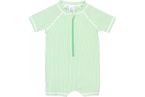 RUGGEDBUTTS Baby/Toddler Boy Swimsuit, One Piece Zipper Rash Guard Sunsuit with UPF 50+ Sun Protection