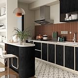 Hode Black Wood Vinyl Wrap 30x200cm Self Adhesive Wallpaper Matt view 7