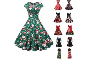 ZEFOTIM Christmas Dresses for Women 2024 Elegant Casual Long Sleeve Sleeveless Holiday Party Cocktail Ruffle Dress